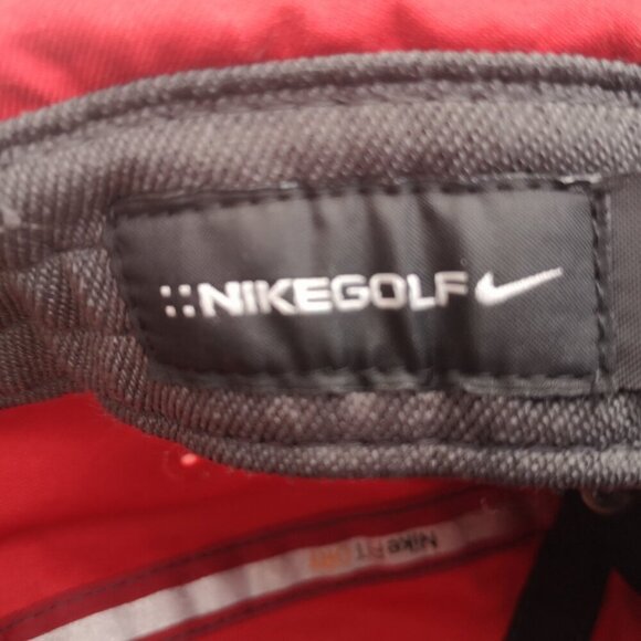 Nike Golf Unisex Red w/ Grey Trim Fit Dry One Size Baseball Hat - Picture 2 of 6